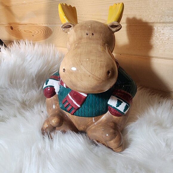 Vintage St. Nicholas Square Moose Cookie Jar 1999 - Picture 10 of 11